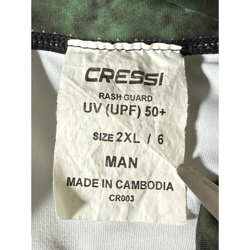 Cressi Hunter Rash Guard Adult 2XL Green Camo Long sleeve Great Condition